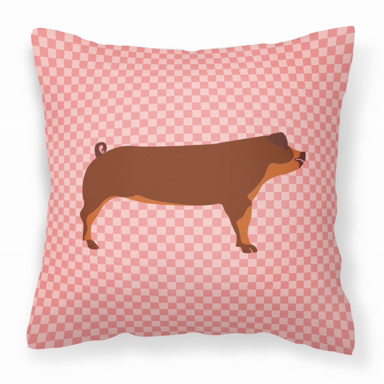 Pink Check Themed Fabric Decorative Pillow - BB7942PW1818