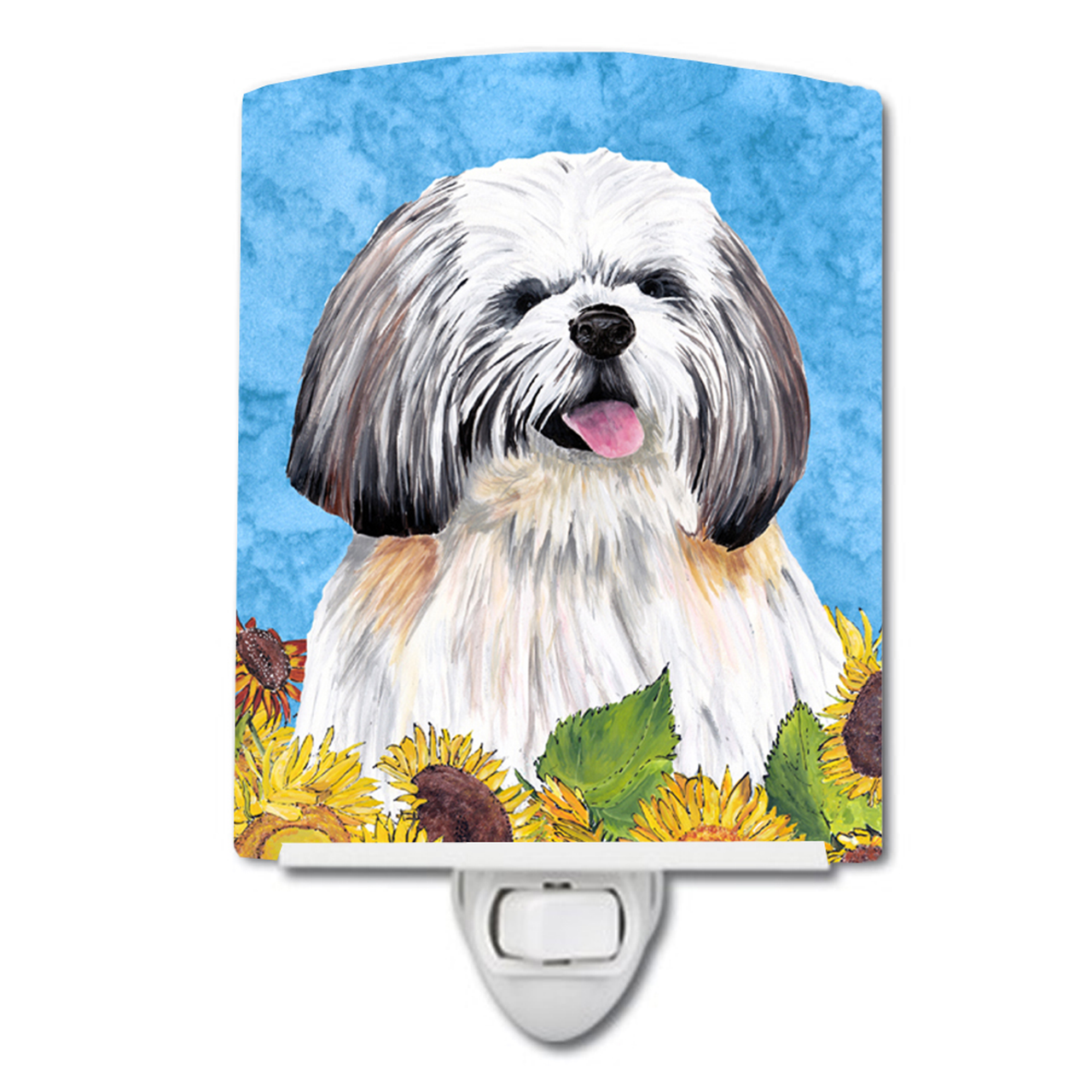 Dog In Summer Flowers Ceramic Night Light - S000213B001695P103189V000