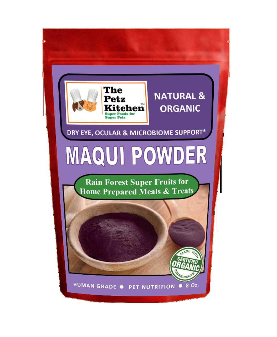 Maqui Berry Powder - Dry Eye Ocular & Microbiome Support* Organic The Petz Kitchen Dog & Cat Holistic Super Foods* - S001683B002346P000117V003