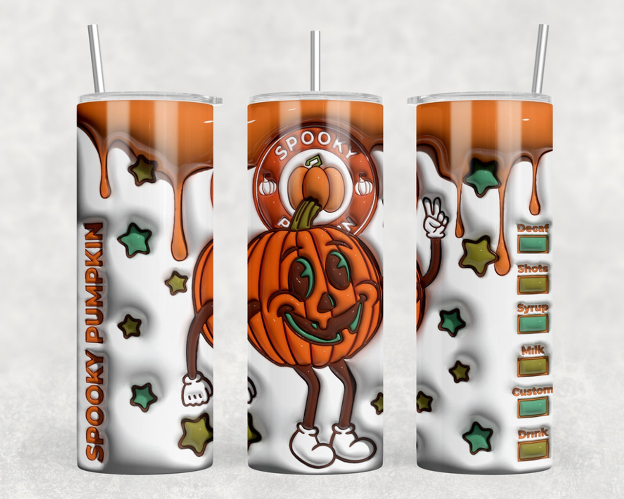 Spooky Pumpkin 20 oz Steel Tumbler With Or Without Bluetooth Speaker