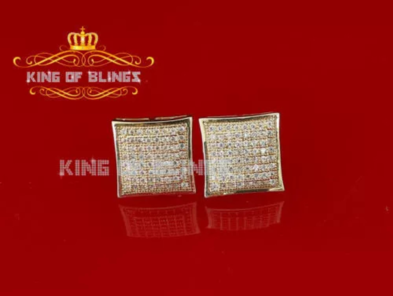 10K Yellow Gold Finish With Lab Created Square Men's Studs 10K Yellow Gold Finish With Lab Created Square Men's Studs