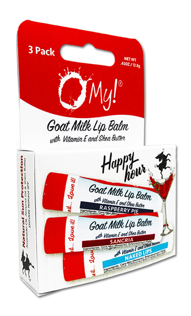 O My! Goat Milk Lip Balm - Natural Goat Milk Lip Balm - Shea Butter and Vitamin E - Free of Parabens & More - Leaping Bunny Certified - Handcrafted in USA