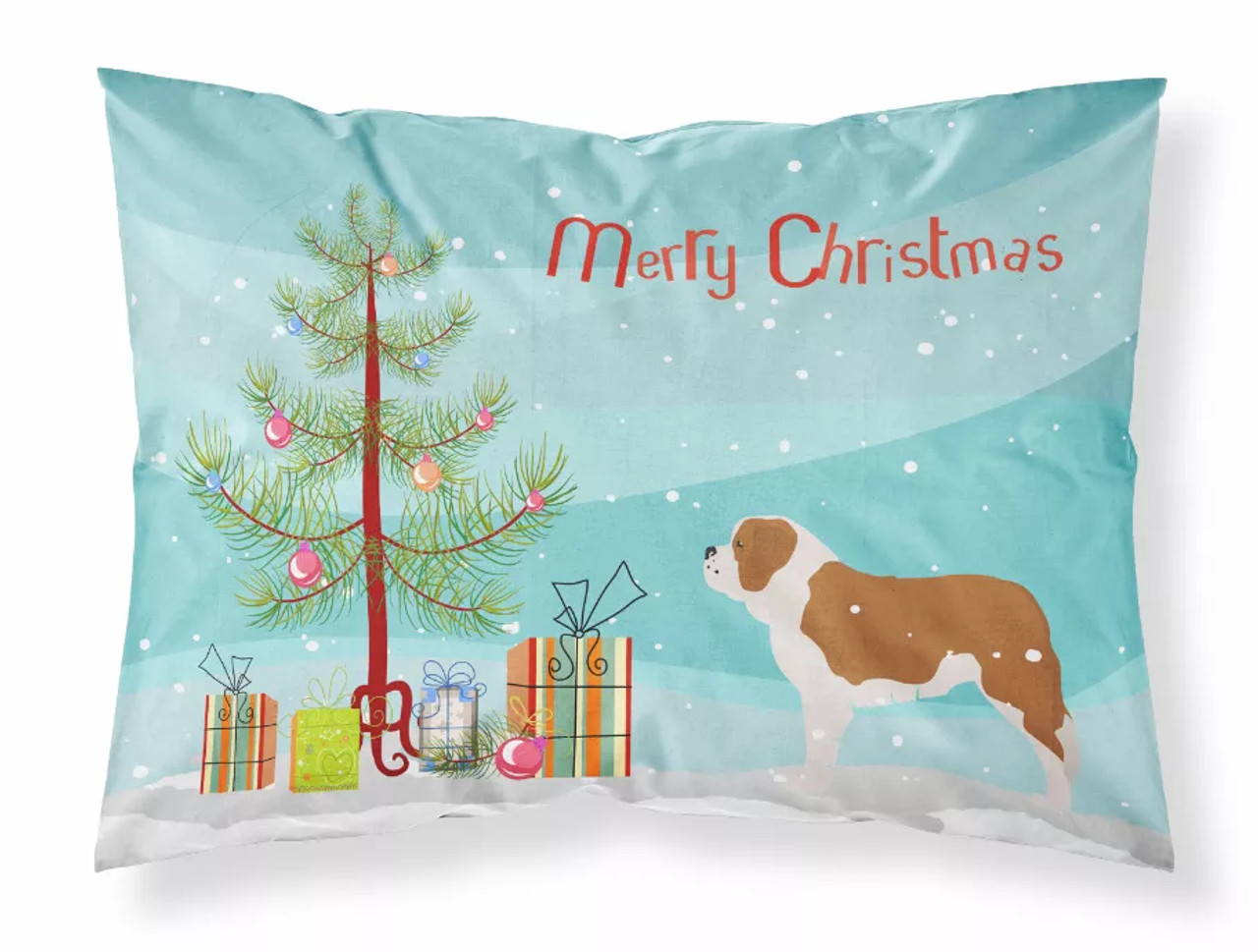 Merry Christmas Tree With Dog Fabric Standard Pillowcase - S000213B001695P072092V000