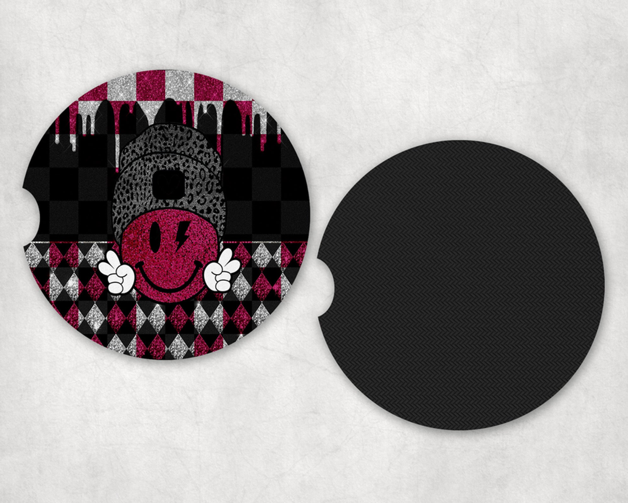 Smile Neoprene Car Coaster Set