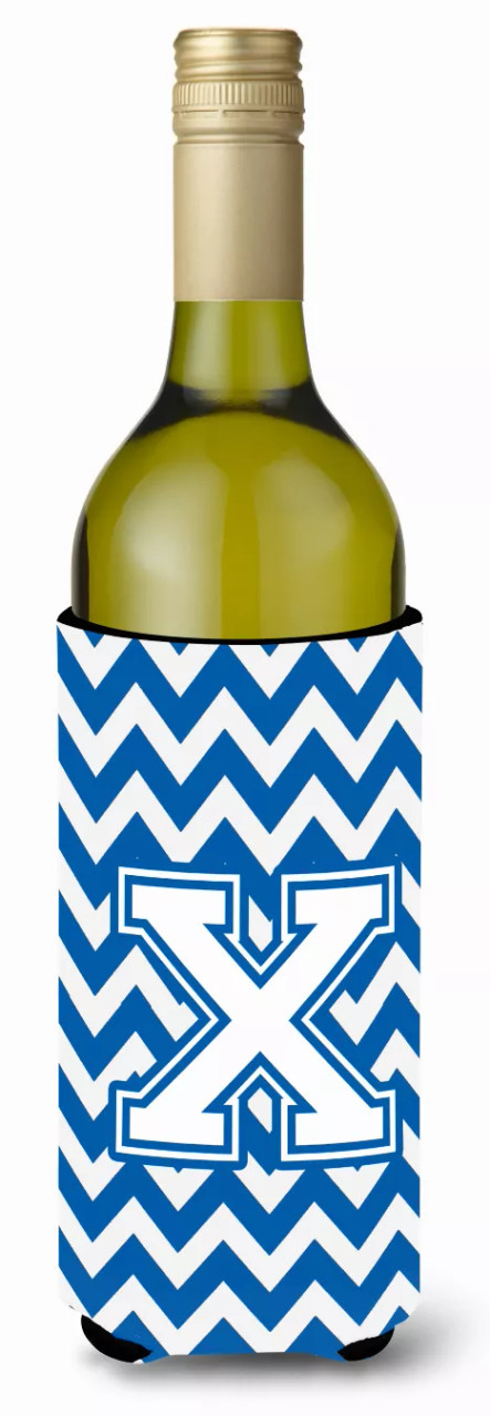 Monogram Letter Chevron Wine Bottle Hugger - CJ1045-XLITERK