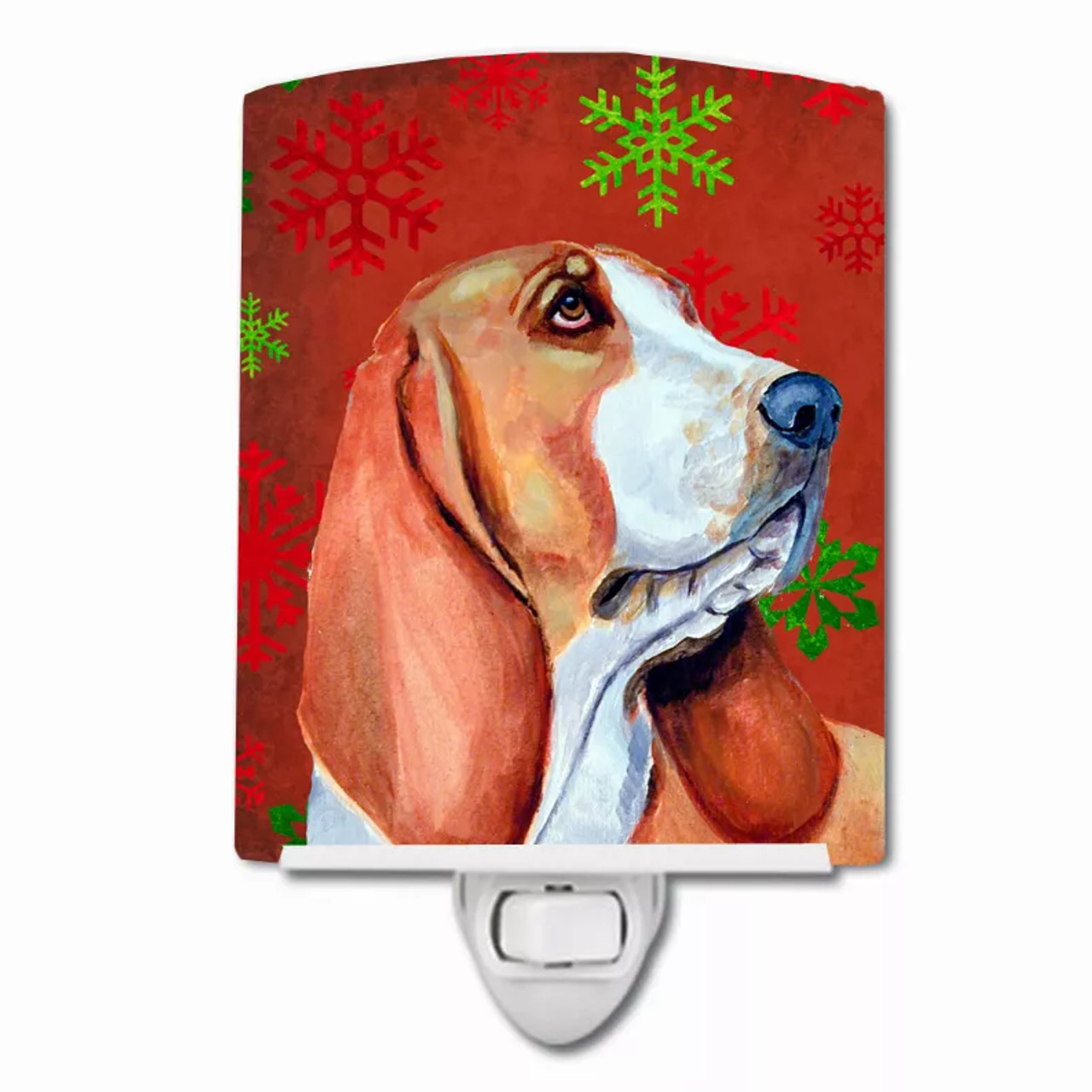 Snowflakes Holiday Dog Art Ceramic Night Light - S000213B001695P102886V000