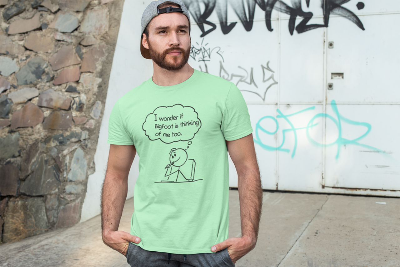 Bigfoot Thinking about me t-shirt