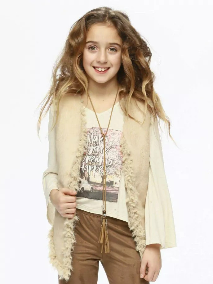 Natural Beauty Suede And Fur Vest - T5362LBRTLM