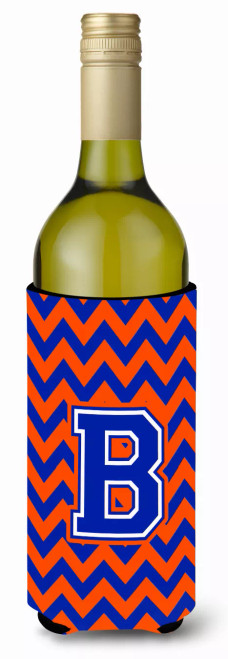 Monogram Letter Chevron Wine Bottle Hugger - CJ1044-BLITERK