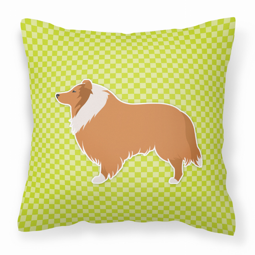 Checkerboard Print With Dog Fabric Decorative Pillow - BB3816PW1818