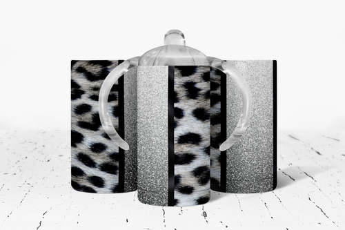 Snow Leopard Stripes Insulated Kids Dual Lid Sippy Cup Tumbler Snow Leopard Stripes Insulated Kids Dual Lid Sippy Cup Tumbler