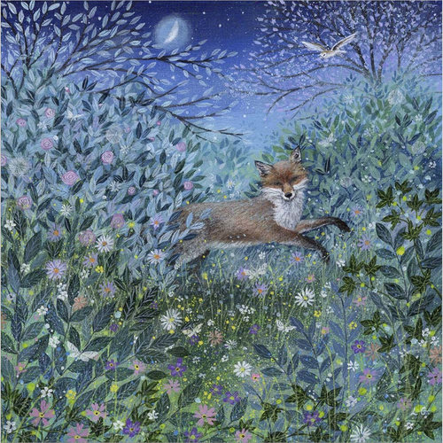 Fox in Moonlit Garden by Lucy Grossmith, Canvas Art