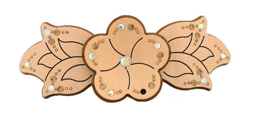 Stone Flower Automatic Barrette Decorated w/ Swarovski Crystals - 632-11