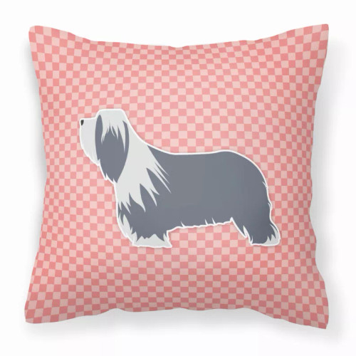 Dog Profile Checkerboard Design Fabric Decorative Pillow - S000213B001695P073443V000