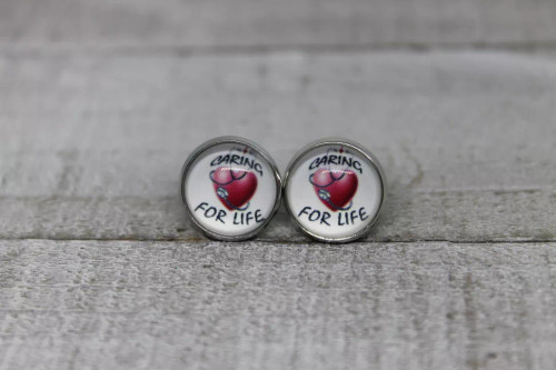 Caring For Life  Glass Stud Earrings
