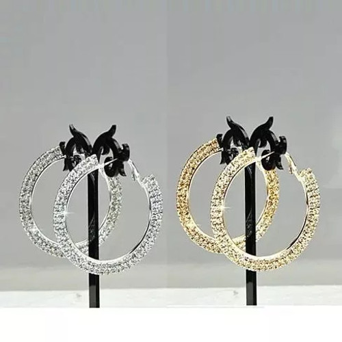 ETERNITY EVER GLOW - Double Shine Hoop Earrings Crystal ETERNITY EVER GLOW - Double Shine Hoop Earrings Crystal