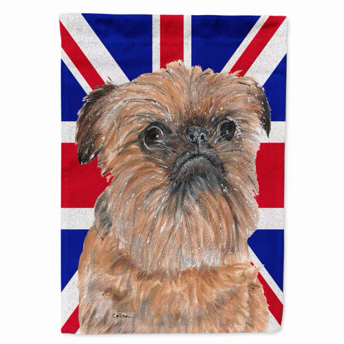 Dog with English Union Jack British Flag Garden Size Flag - SC9864GF