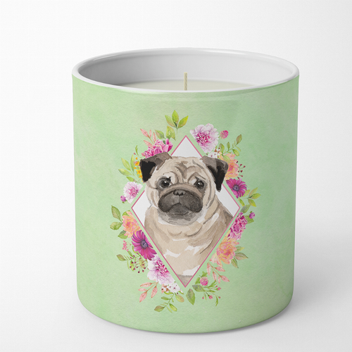 Dog 10 oz Flowers Decorative Soy Candle - CK4378CDL