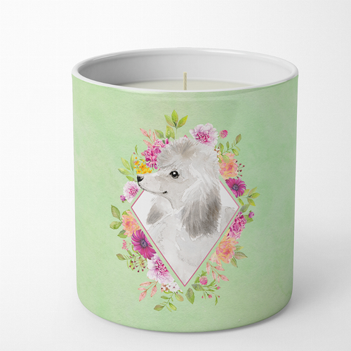 Dog 10 oz Flowers Decorative Soy Candle - CK4360CDL