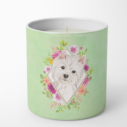 Dog 10 oz Flowers Decorative Soy Candle - CK4363CDL