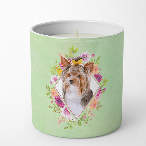 Dog 10 oz Flowers Decorative Soy Candle - CK4354CDL