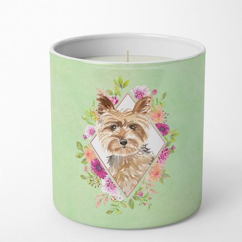 Dog 10 oz Flowers Decorative Soy Candle - CK4357CDL