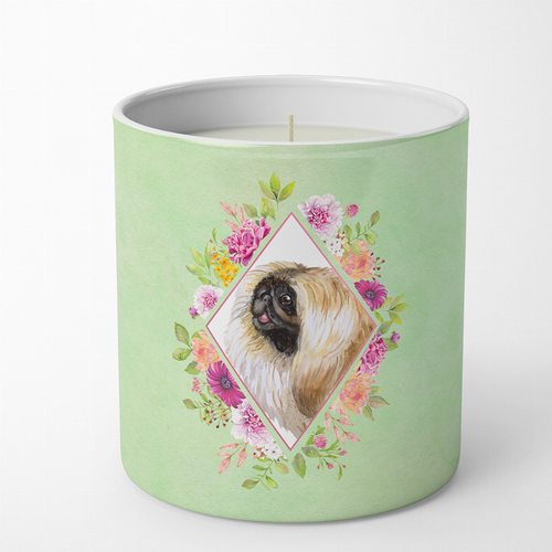 Dog 10 oz Flowers Decorative Soy Candle - CK4326CDL