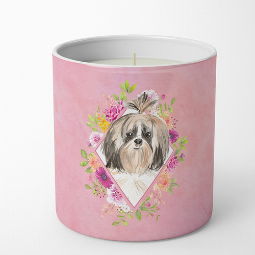 Dog 10 oz Flowers Decorative Soy Candle - CK4212CDL