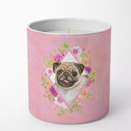 Dog 10 oz Flowers Decorative Soy Candle - S000213B001695P020161V004