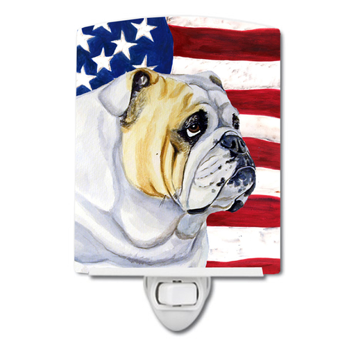 USA American Flag with Dog Ceramic Night Light - S000213B001695P102707V000