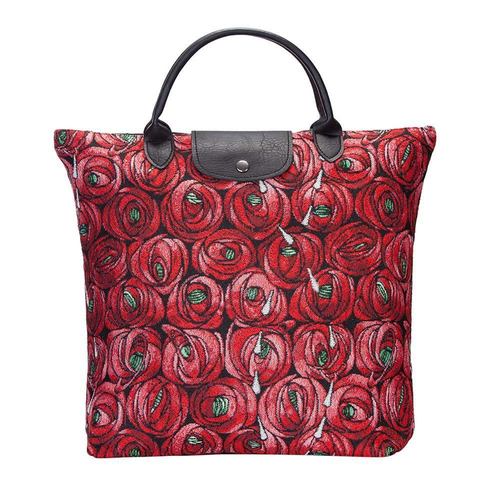 Rennie Mackintosh Rose And Teardrop Foldaway Grocery Bag