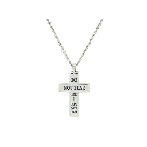 Men's Solid Stainless Steel Cross Necklace By Pink Box - PinkBox-25-5834