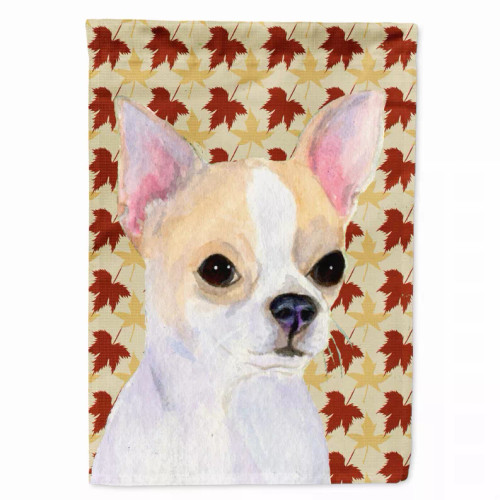 Fall Leaves with Dog Portrait Flag Garden Size - S000213B001695P120306V000