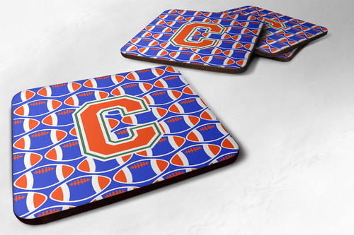 Letter Football Foam Coaster Set of 4 - CJ1083-CFC