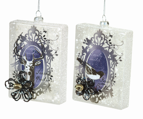 Deer/Bird Orn (Set of 12) 5"L Plastic