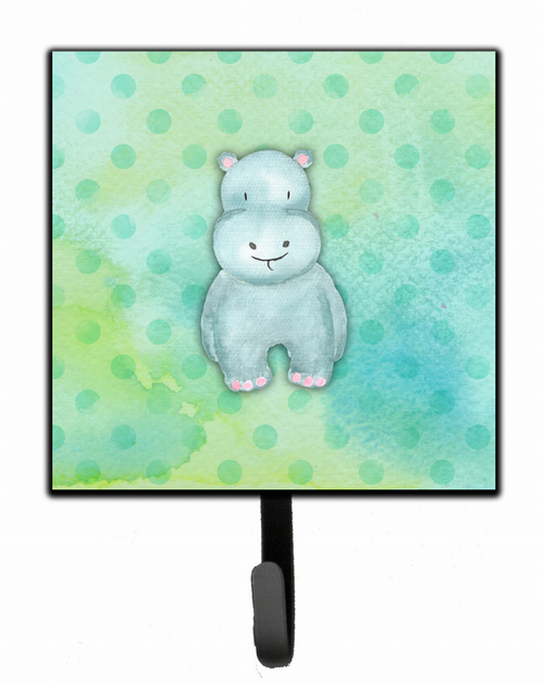 Polkadot Hippopotamus Watercolor Cartoon Art Themed Watercolor/Polkadot Leash or Key Holder