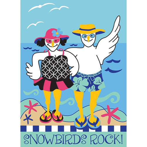 Garden Snowbirds Rock Flag