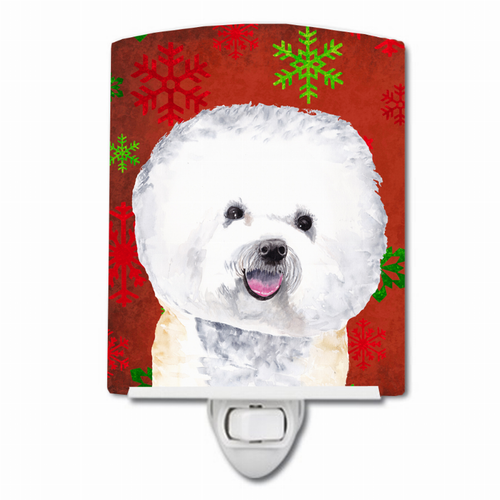 Snowflakes Holiday Dog Art Ceramic Night Light - SC9402CNL