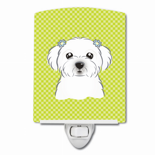 Checkerboard Design with Dog Ceramic Night Light - S000213B001695P098912V000