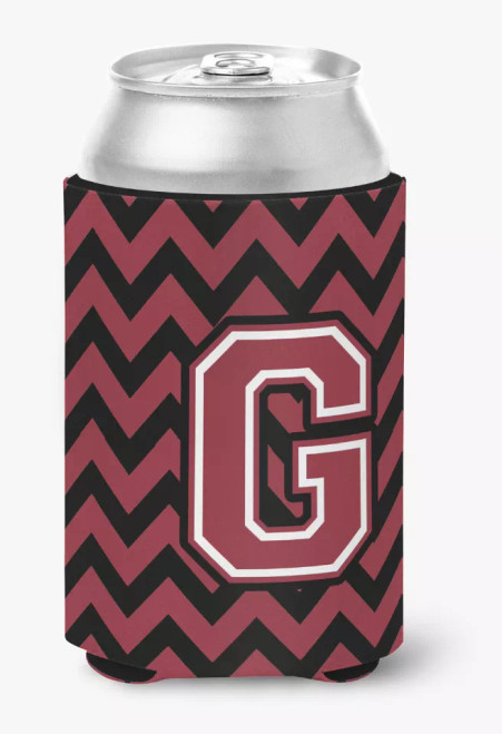 Monogram Letter Chevron Can or Bottle Hugger - CJ1052-GCC