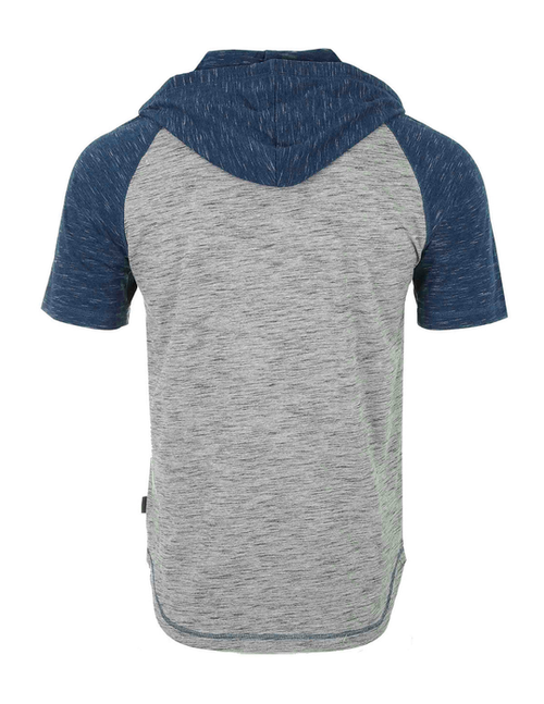 ZIMEGO Men's Short Sleeve Raglan Henley Hoodie Round Bottom Semi Longline T-Shirt - ZGSS140H-DGRY-NAV-XXL ZIMEGO Men's Short Sleeve Raglan Henley Hoodie Round Bottom Semi Longline T-Shirt - ZGSS140H-DGRY-NAV-XXL