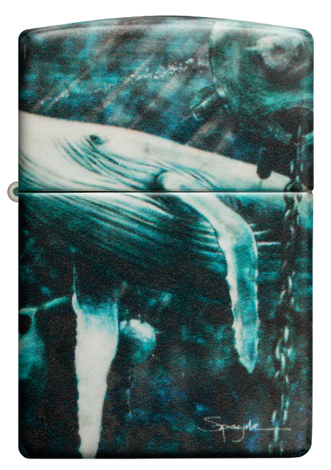 Zippo Spazuk Blue Whale 540 Matte Color Design Lighter