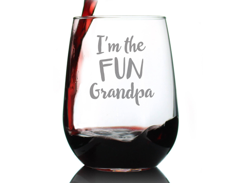 Fun Grandpa Stemless Wine Glass - Father's Day Gifts