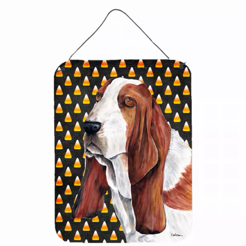 Candy Corn Halloween Design with Dog Wall or Door Hanging Prints - S000213B001695P028864V000