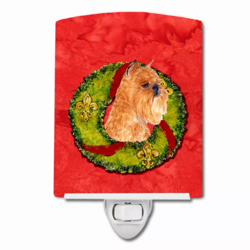 Christmas Wreath Dog Art Ceramic Night Light - S000213B001695P104700V000