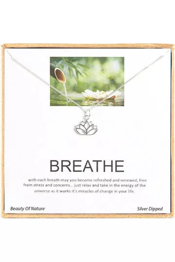 Boxed Lotus Flower Inspired Charm Necklaces - JKS207