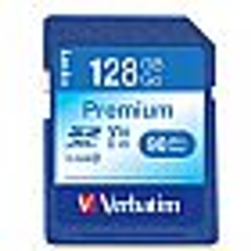 Verbatim Premium SDXC Memory Card, 44025, 128GB, 133X, UHS-1, Class 10, TAA