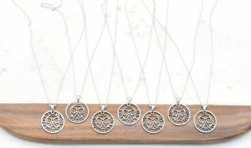 Inspirational Pink Box Emblem Cutout Necklace - PinkBox5-01938