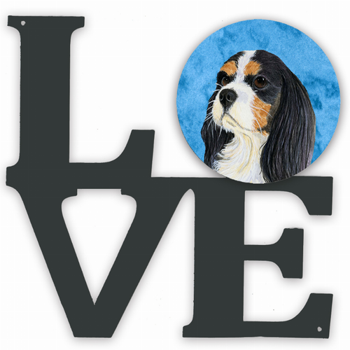 Blue/Pink Dog Metal Wall Artwork LOVE - S000213B001695P012668V000