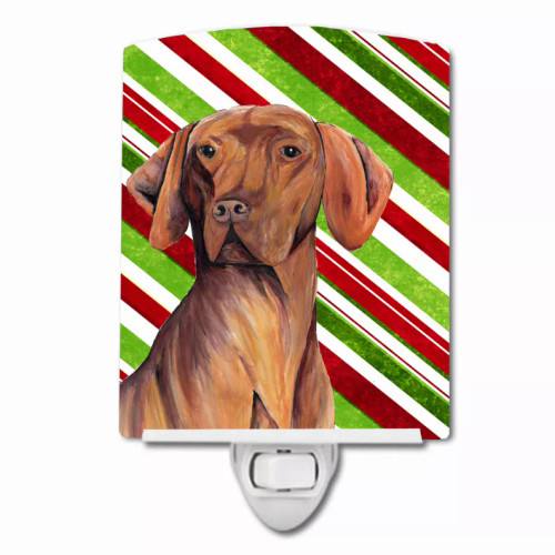 Candy Cane Holiday Christmas Dog Art Ceramic Night Light - S000213B001695P103031V000